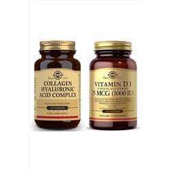 Solgar Hyaluronic Acid Collagen Complex 120 Mg 30 Tablet+ Vitamin D3 1000 Iu 100 Kapsül PARKFARMA92