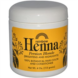 Rainbow Research, Henna, 100% растительная краска для волос и кондиционер, Персидский блонд, 4 унции (113 г), в форме порошка