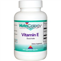 Nutricology, Витамин E, сукцинат, 100 растительных капсул