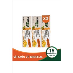 Youplus Pro Vitamin C, D, Çinko & Propolis 15 Efervesan Tablet 3 Adet YPPR15