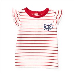 EMBROIDERED STRIPED COTTON TEE