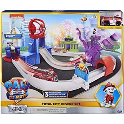 Paw Patrol, True Metal Total City Rescue Movie Track Set with Exclusive Marshall Vehicle, 1:55 Scale, Kids Toys for Ages 3 and up