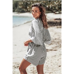 Tess Striped Bow Front Romper