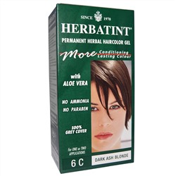 Herbatint, Стойкий растительный гель-краска для волос, 6C, темный пепельный блонд, 4,56 жидких унции (135 мл)
