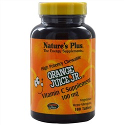 Nature's Plus, Витамин С из апельсинового сока, 100 мг, 180 таблеток
