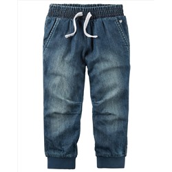 Jersey-Lined Denim Joggers