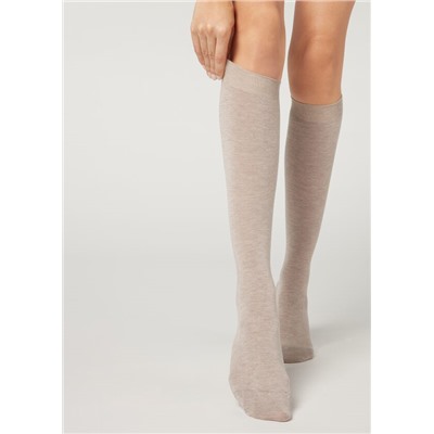 Lange Socken mit Cashmere