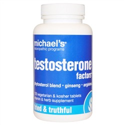 Michael's Naturopathic, Testosterone Factors, факторы тестостерона, 120 таблеток