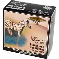 Light Mountain, Натуральный краситель и кондиционер для волос, бордовый, 113 г