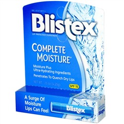 Blistex, Complete Moisture, защита для губ/ защита от солнца, SPF 15, 0,15 унций (4,25 г)