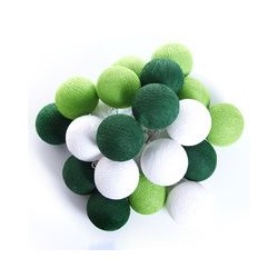 Тайская гирлянда (большие шарики) «Зеленый-изумрудный с белым» Большие-спец.заказ для нашего сайта ( 20 шариков в гирлянде) / Thai lightening balls green emerald+white