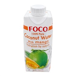 FOCO Coconut water with mango Кокосовая вода с манго 330мл