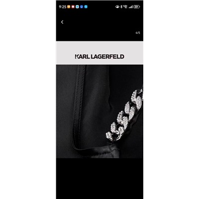Ночная сорочка Karl Lagerfel*d на тонких регулируемых бретелях на цепочке со стразами.
