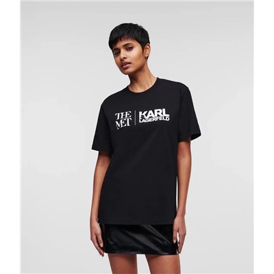 Женская футболка Karl Lagerfel*d с минималистичным принтом и круглым вырезом