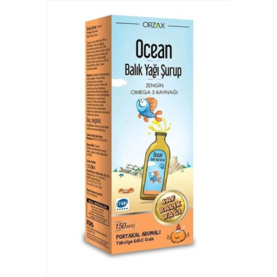 Ocean Omega 3 Portakallı Balık Yağı Şurubu 150 m 8697595870761-T