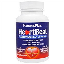 Nature's Plus, Сердцебиение, Поддержка Сердечно-сосудистой системы , 90 Таблеток в Форме Сердца