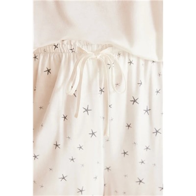 Pijama corto soft touch estampado estrellas