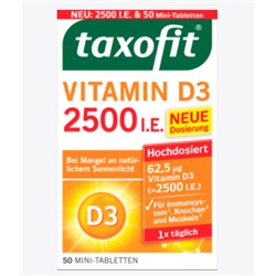 Vitamin D3 Mini-Tabletten (50 Stück), 7,7 g