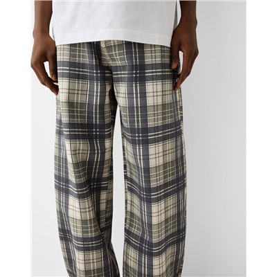 Checked balloon fit trousers
