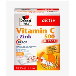 Vitamin C 500 mg + Zink direct Depot Direktgranulat 20 St., 32 g