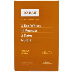 RXBAR, Протеиновые батончики, арахисовое масло, 12 батончиков, 52 г (1,83 унции) каждый