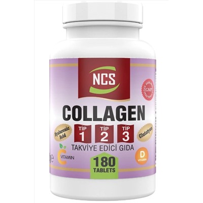 Ncs 180 Tablet Hidrolize Collagen (kolajen) Type (tip) 1-2-3 Hyaluronic Acid Vitamin C Glutatyon ncstip123180tbltx