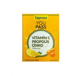 Hippnose Youpass Vitamin C & Çinko Ve Propolis İçeren 20 Efervesan Tablet HİPPNOSE
