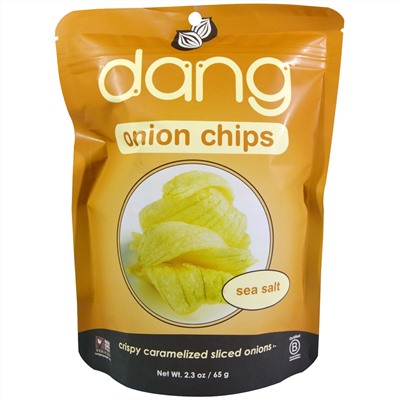 Dang Foods LLC, Луковые чипсы, морская соль, 2,3 унции (65 г)