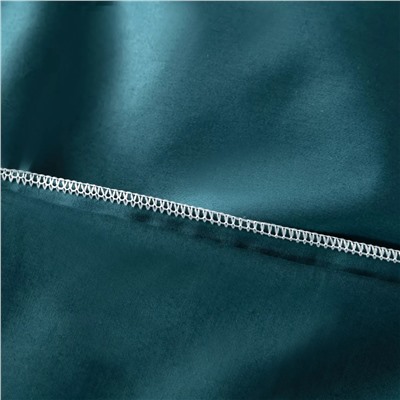 Комплект постельного белья Однотонный Сатин Премиум широкий кант на резинке OCPKR025