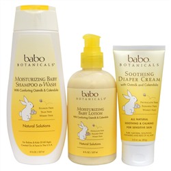 Babo Botanicals, Подарочный набор для новорожденного, с овсяным молочком и календулой, из 3 частей