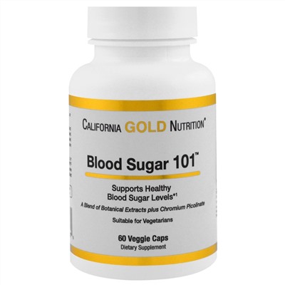 California Gold Nutrition, CGN, Targeted Support, Blood Sugar 101, 60 растительных капсул