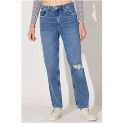 Lee Carol Cropped Straight Fit Yüksek Bel Esnek Jean Kot Pantolon L30U