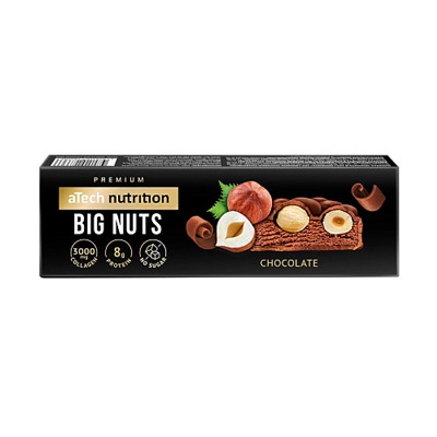 Батончик "Big nuts" со вкусом шоколада, с цельным лесным орехом в глазури