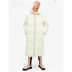M*ONKI зимняя женская свободная толстая однотонная хлопчатобумажная куртка с воротником-стойкой  Материал: полиэстер Цвет: белый