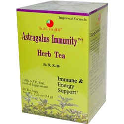 Health King, Травяной чай для иммунитета с астрагалом, 20 пакетиков, 34 г
