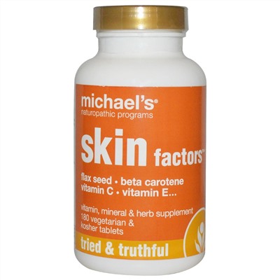 Michael's Naturopathic, Skin Factors, 180 вегетарианских кошерных капсул