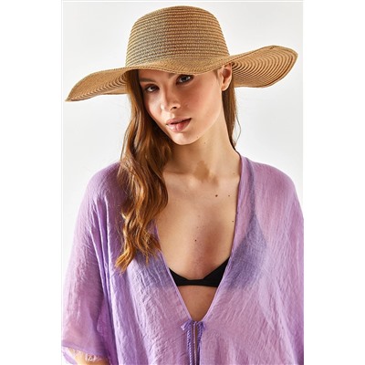 Olalook Kadın Camel Hasır Şapka ŞPK-00000006