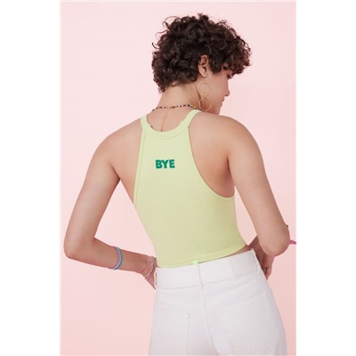 Crop top halter seamless verde