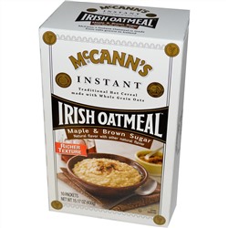 McCann's Irish Oatmeal, Растворимая овсяная каша, кленовый и коричневый сахар, 10 пакетиков, по 43 г каждый