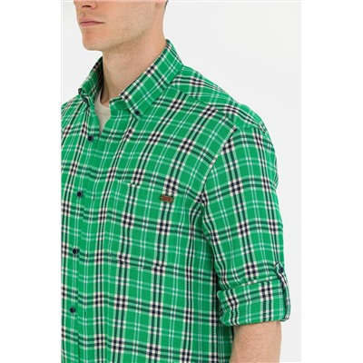 Erkek Yeşil Uzun Kollu Gömlek