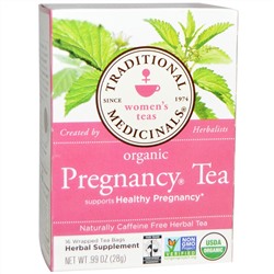 Traditional Medicinals, Органический чай для беременных, не содержит кофеин, травяной чай, 16 упакованных чайных пакетиков, .99 унций (28 г)