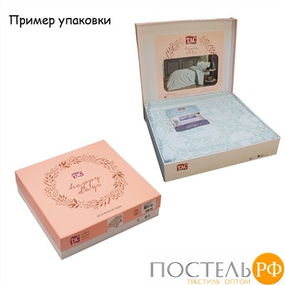 Постельное белье люкс-сатин CLARA евро персиковый коробка +пакет