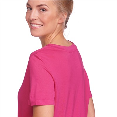 Damen T-Shirt mit elastischem Saumbündchen
