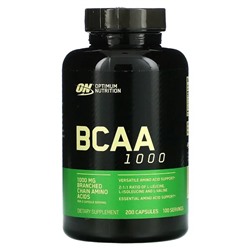 Optimum Nutrition, BCAA 1000, 500 mg, 200 Capsules