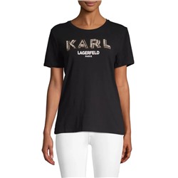 KARL LAGERFELD PARIS Sequined Logo Tee
