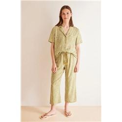 Pijama camisero Capri étnico verde