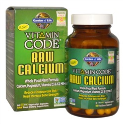 Garden of Life, Vitamin Code, Натуральный кальций, 60 вегетарианских капсул