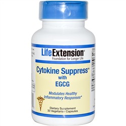 Life Extension, Подавление цитокинов с ЭГКГ, 30 растительных капсул