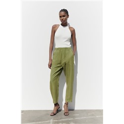TROUSERS WITH AN ELASTICATED WAISTBAND