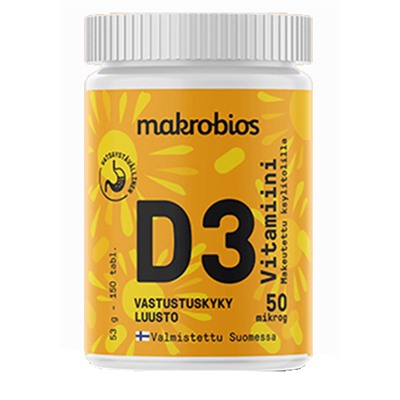 Macrobios Витамин D3 50мкг, 150 жевательных таблеток